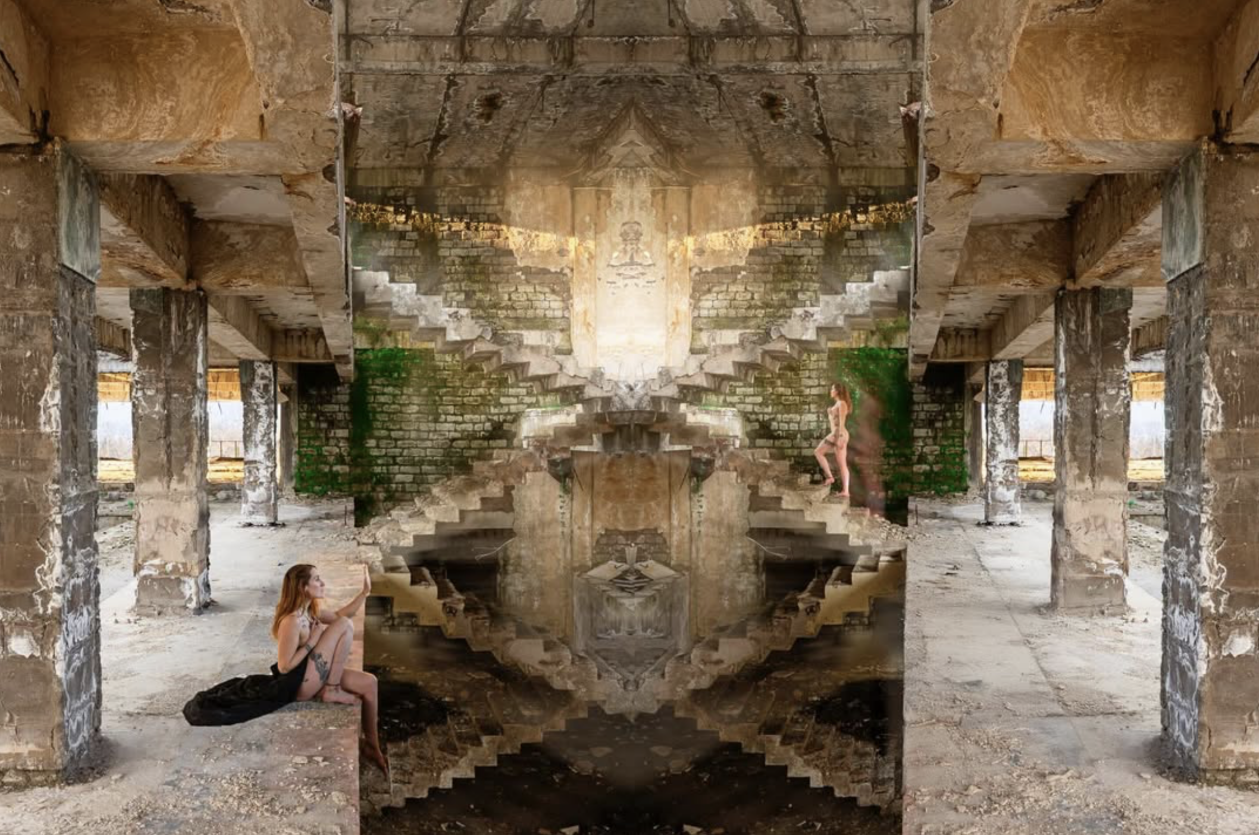 autoportrait urbex dans maison abandonnée ambiance cinématographique